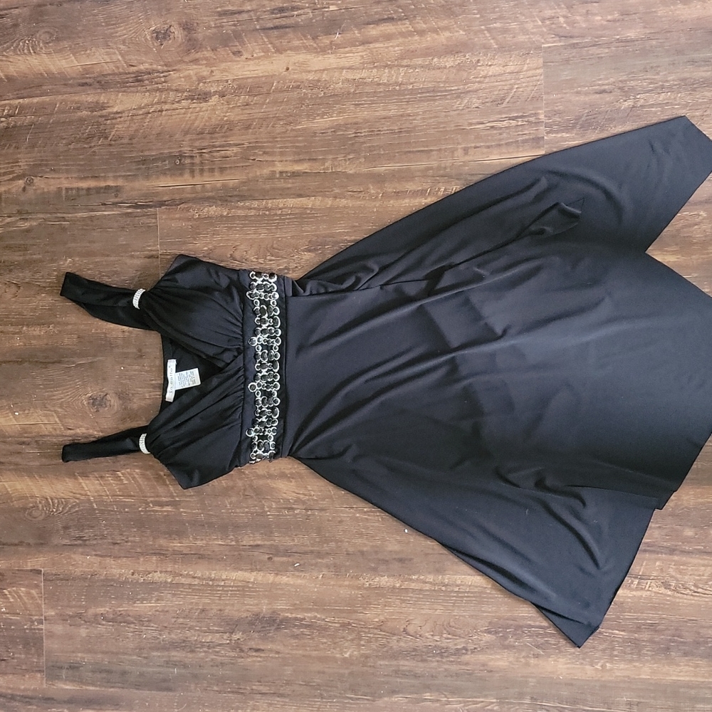 Black dress with silver accents